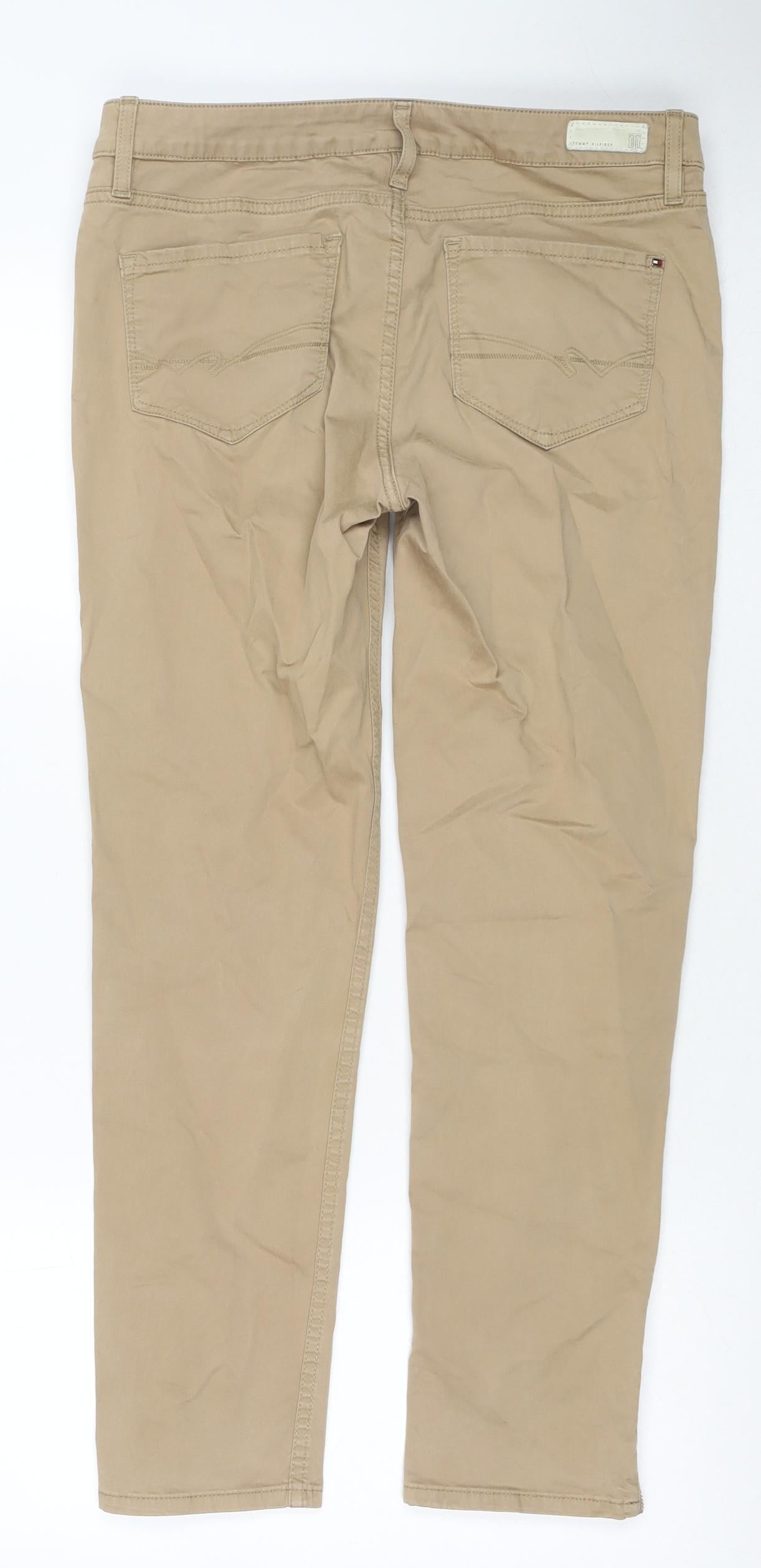 Womens UK Size 8 Tommy Hilfiger Regular Fit Straight Brown Jeans