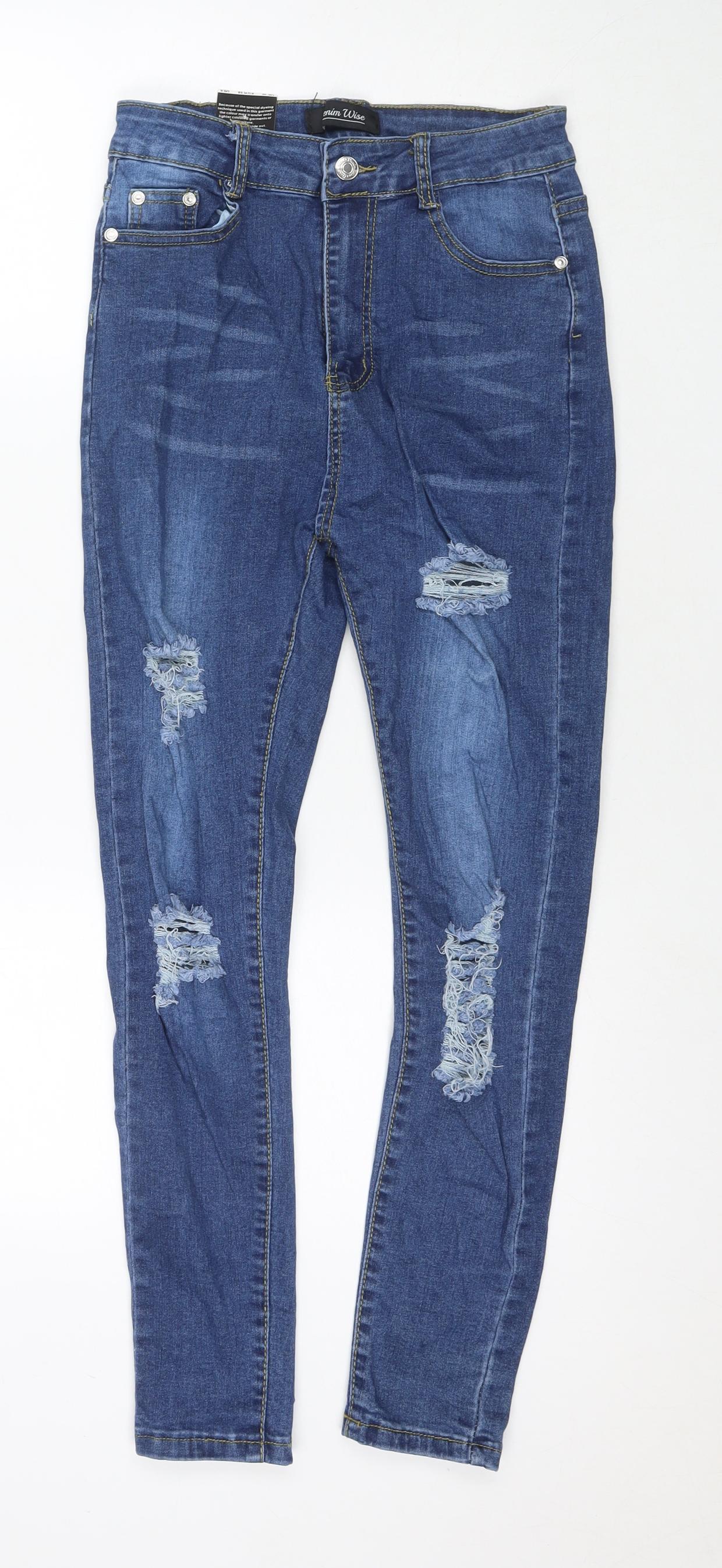 Womens UK Size 10 Denim Wise Regular Fit Skinny Blue Jeans