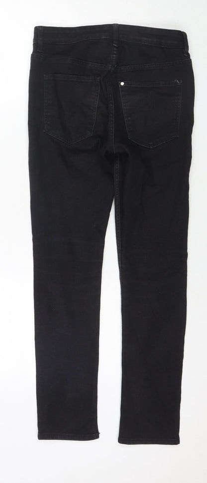 H&M Girls Black Cotton Skinny Jeans Size 12-13 Years L26 in Regular Zip