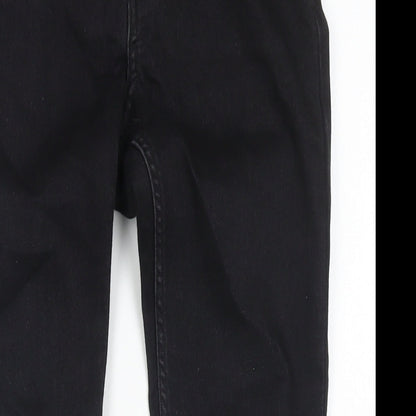 H&M Girls Black Cotton Skinny Jeans Size 12-13 Years L26 in Regular Zip