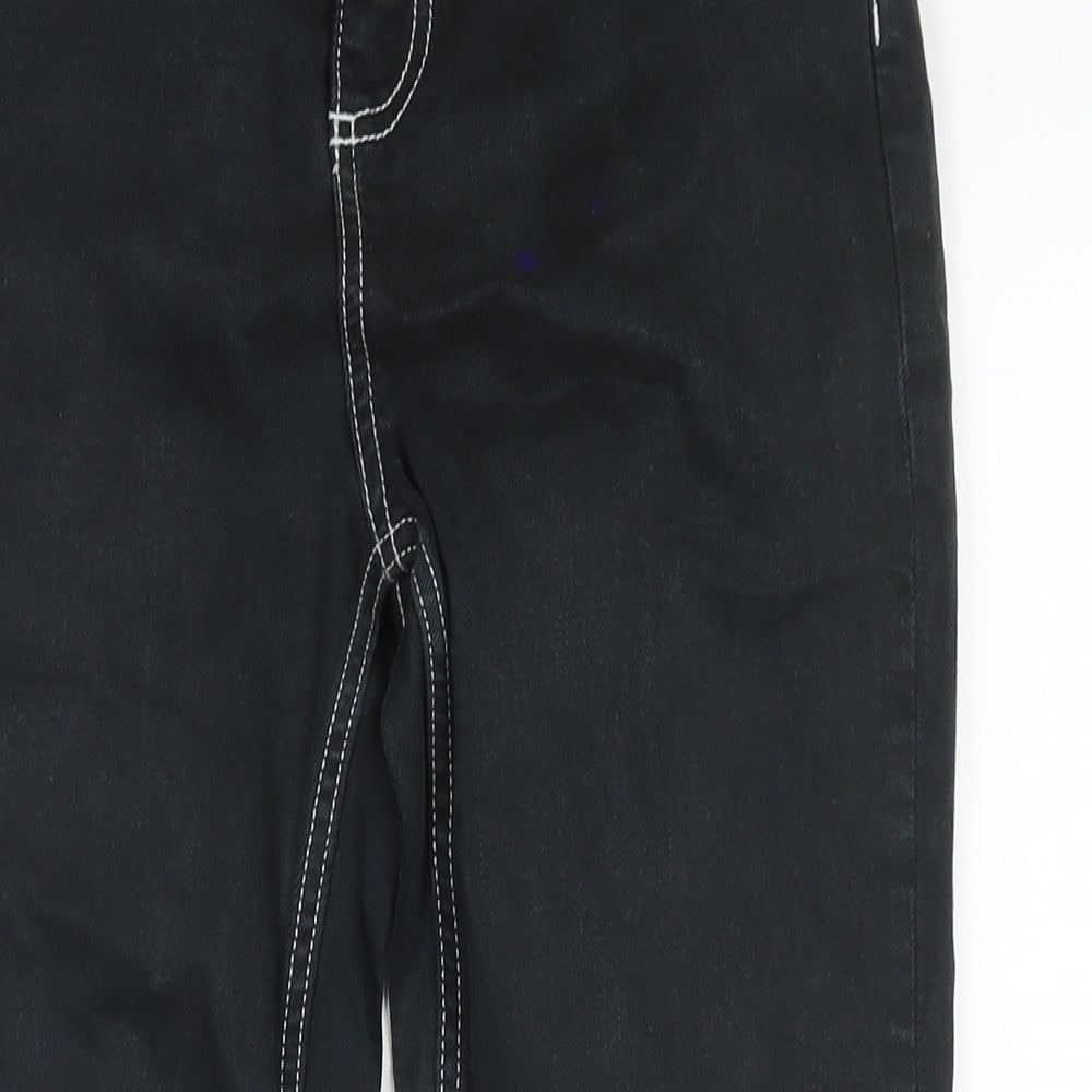 Topshop Womens Black Cotton Straight Jeans Size 28 L30 in Regular Zip