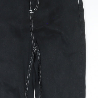 Topshop Womens Black Cotton Straight Jeans Size 28 L30 in Regular Zip
