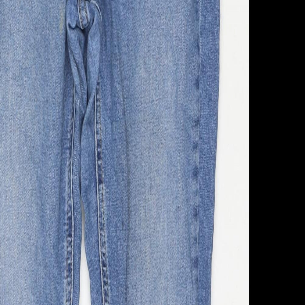 Topshop Womens Blue Cotton Skinny Jeans Size 28 L32 in Regular Zip