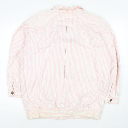 DASH Womens Pink Striped Jacket Size M Zip