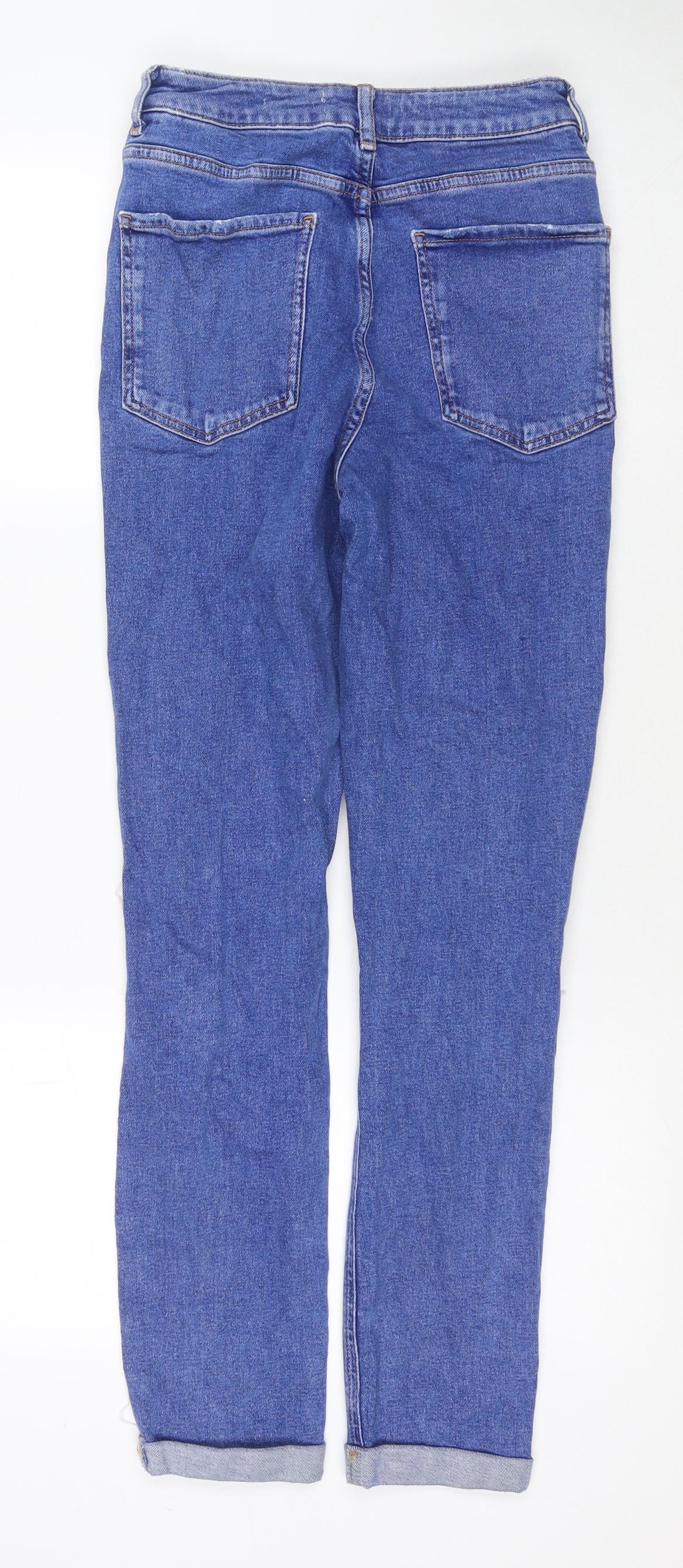 New Look Girls Blue Cotton Skinny Jeans Size 14 Years L28 in Regular Zip