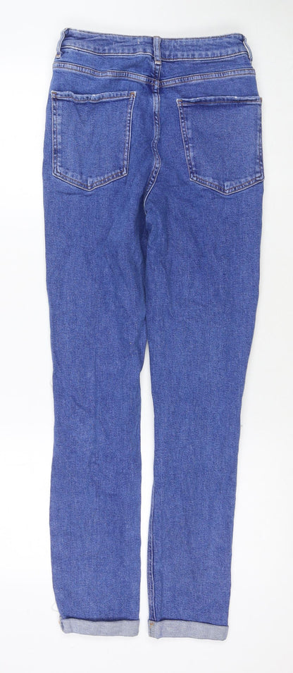 New Look Girls Blue Cotton Skinny Jeans Size 14 Years L28 in Regular Zip