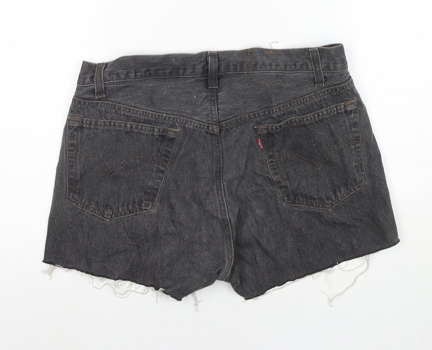 Levi's Womens Grey Polyester Blend Hot Pants Shorts Size 32 in L3 in Regular Zip - Customized Shorts