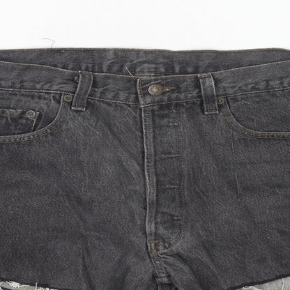 Levi's Womens Grey Polyester Blend Hot Pants Shorts Size 32 in L3 in Regular Zip - Customized Shorts
