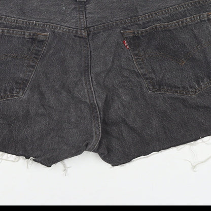 Levi's Womens Grey Polyester Blend Hot Pants Shorts Size 32 in L3 in Regular Zip - Customized Shorts