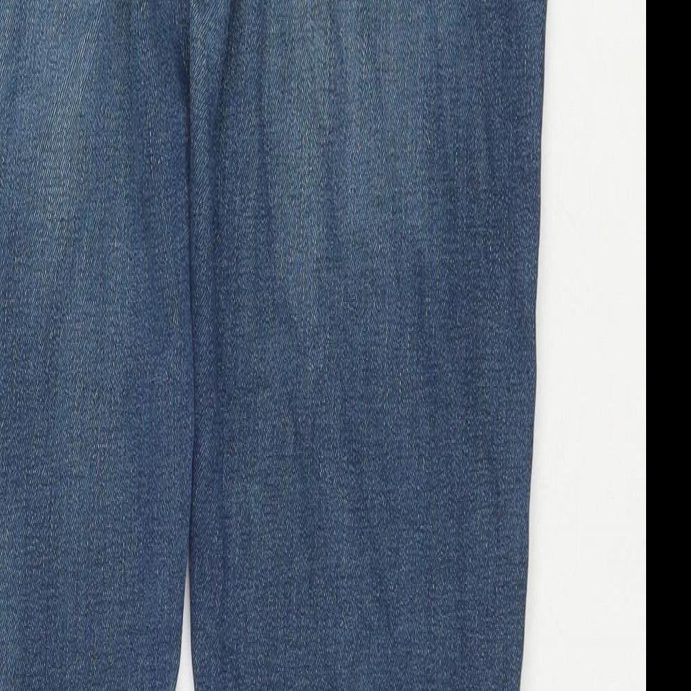Zara Mens Blue Cotton Straight Jeans Size L L28 in Regular Zip