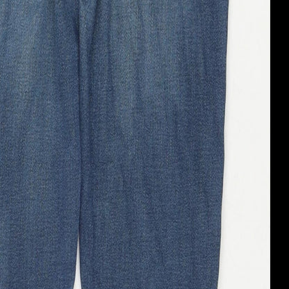 Zara Mens Blue Cotton Straight Jeans Size L L28 in Regular Zip