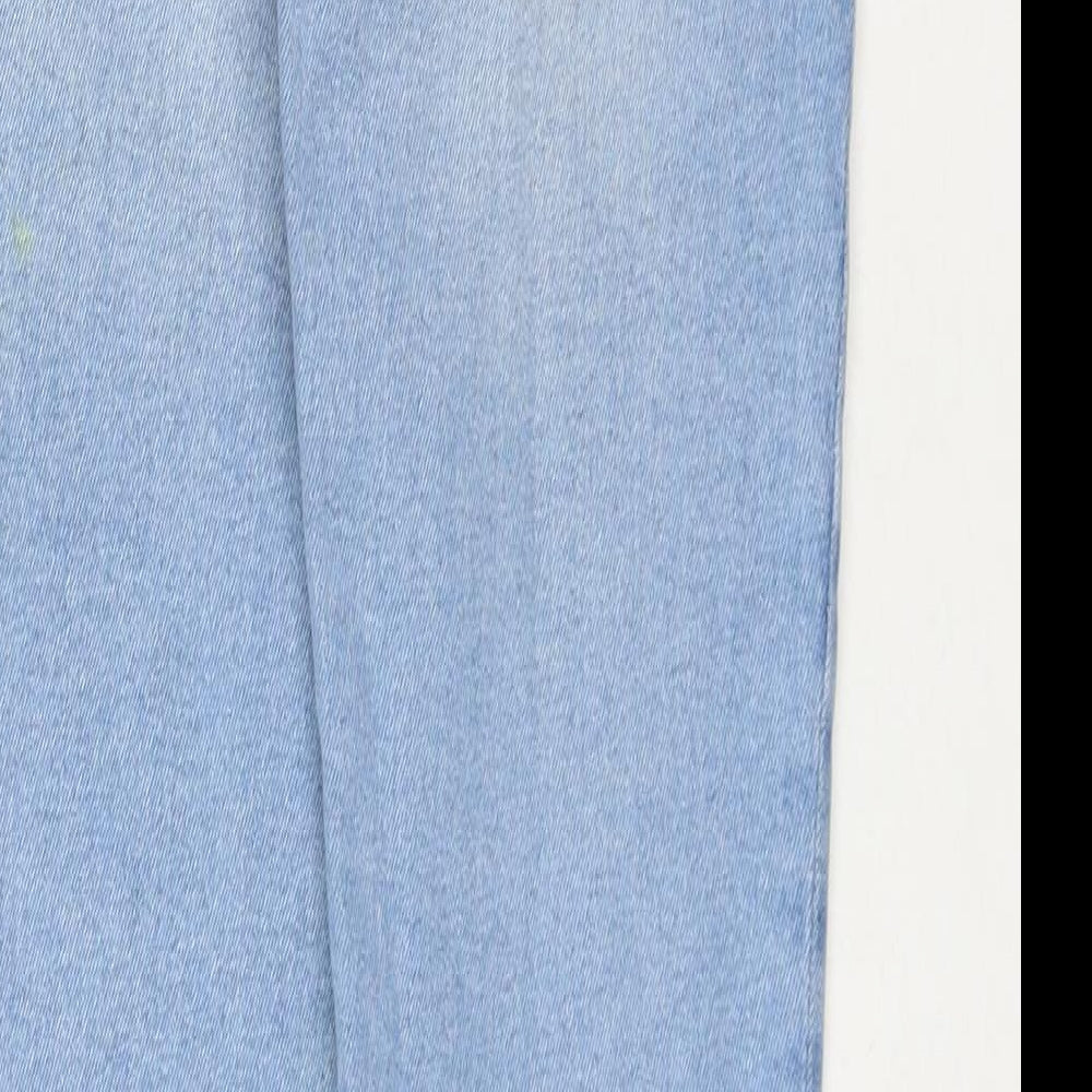 Good American Womens Blue Cotton Straight Jeans Size 24 in L33 in Regular Zip