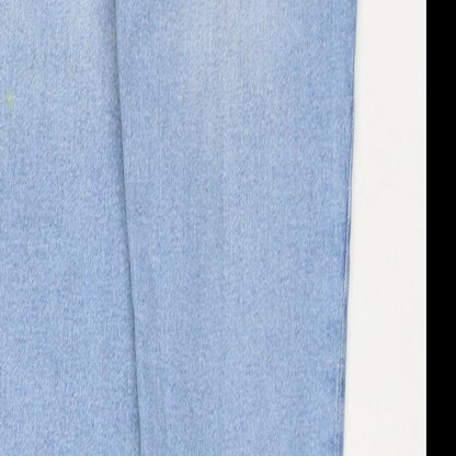 Good American Womens Blue Cotton Straight Jeans Size 24 in L33 in Regular Zip