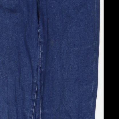 ASOS Womens Blue Cotton Straight Jeans Size 28 in L30 in Regular Zip