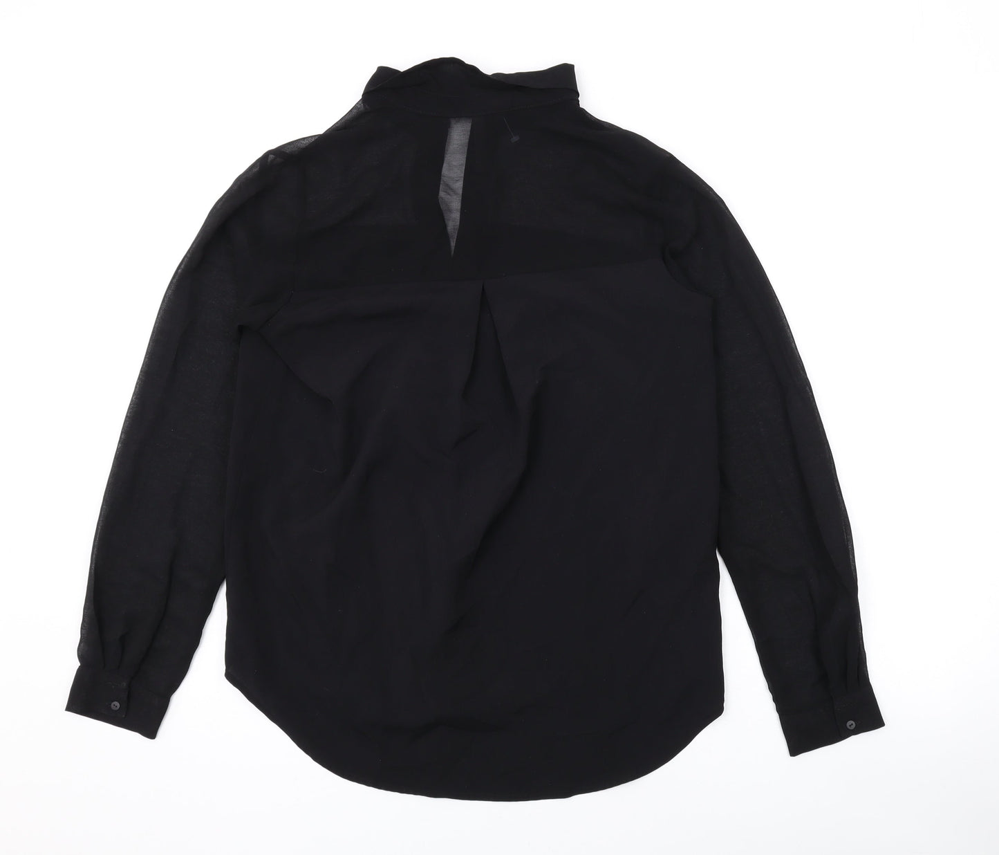 Womens UK Size XS Mango Black Basic Button-Up