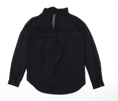 Womens UK Size XS Mango Black Basic Button-Up