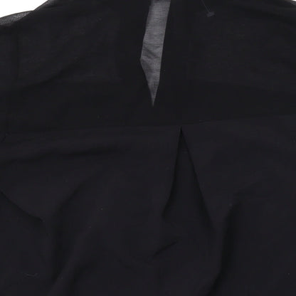 Womens UK Size XS Mango Black Basic Button-Up