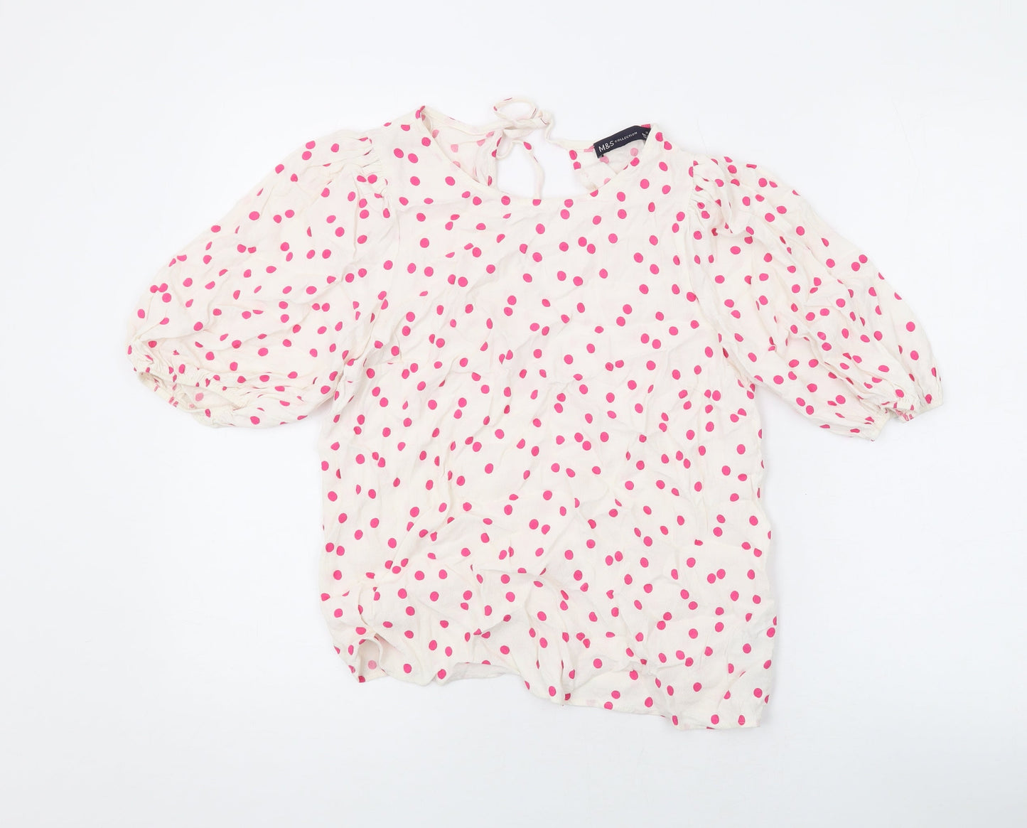 Womens UK Size 10 Marks and Spencer Ivory Basic Button-Up