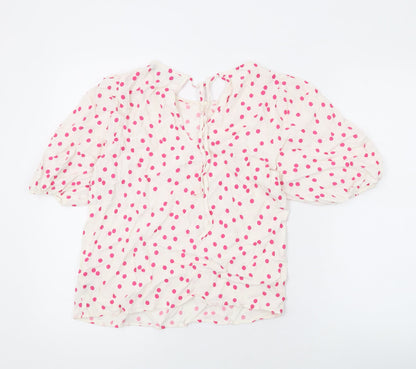Womens UK Size 10 Marks and Spencer Ivory Basic Button-Up