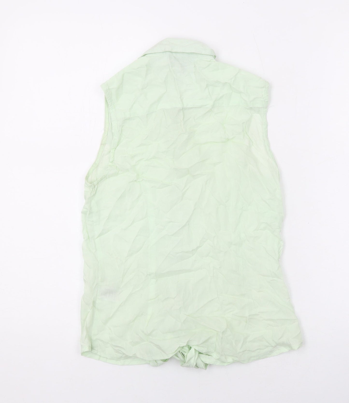 Womens UK Size 8 Warehouse Green Basic Button-Up