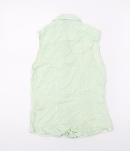 Womens UK Size 8 Warehouse Green Basic Button-Up