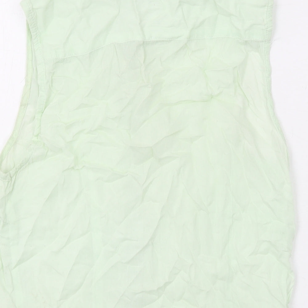 Womens UK Size 8 Warehouse Green Basic Button-Up