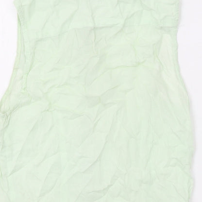 Womens UK Size 8 Warehouse Green Basic Button-Up