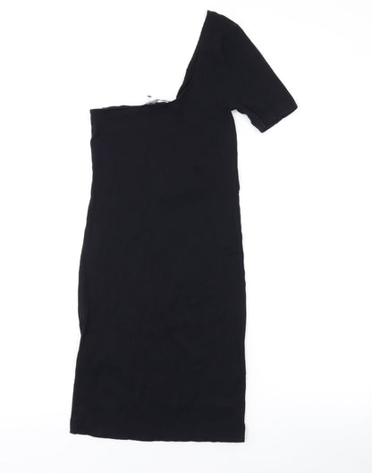 Zara Womens Black Polyamide Bodycon Size S Off the Shoulder Pullover