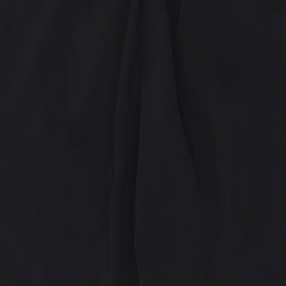 Brand and care label for Object women’s black polyester jogger trousers, size UK 6, 28-inch leg regular drawstring