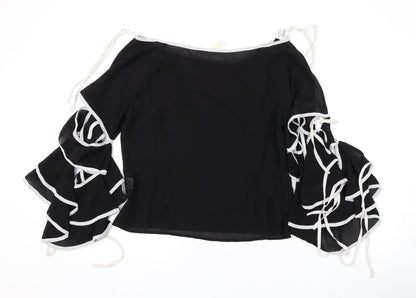 Womens UK Size M Love & Other Things Black Basic Blouse