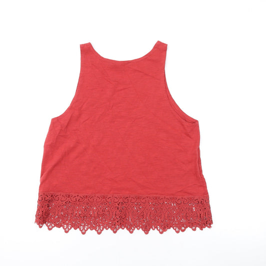 Womens UK Size 10 New Look Red Basic Tank