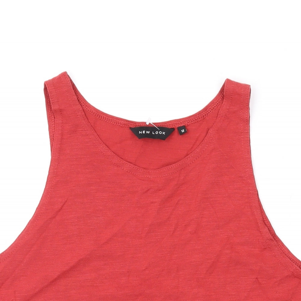 Womens UK Size 10 New Look Red Basic Tank