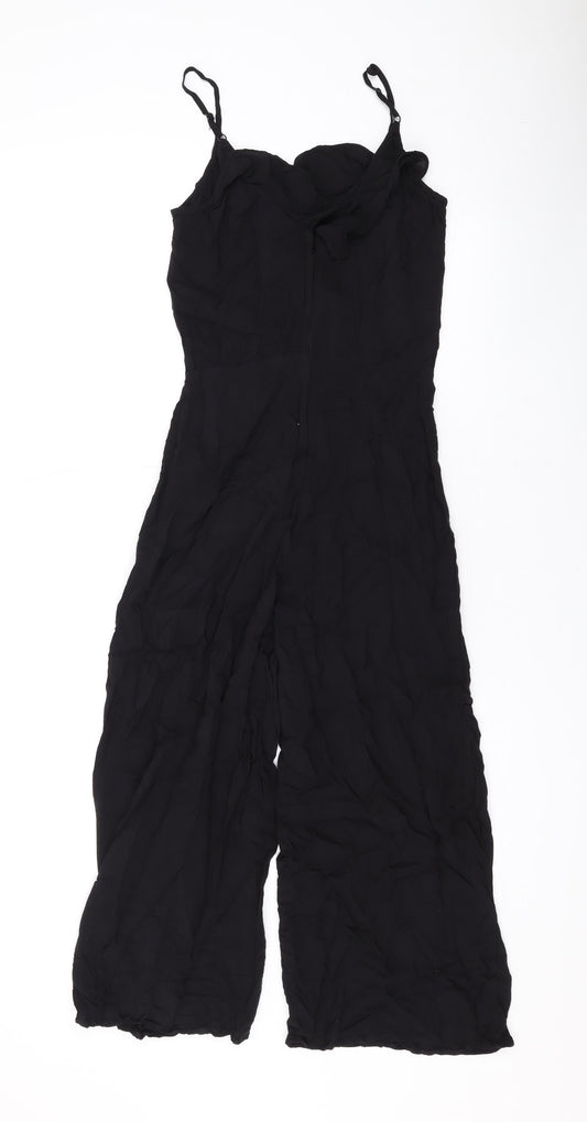 Divided by H&M Womens Black Cotton Jumpsuit One-Piece Size 6 L20 in Zip