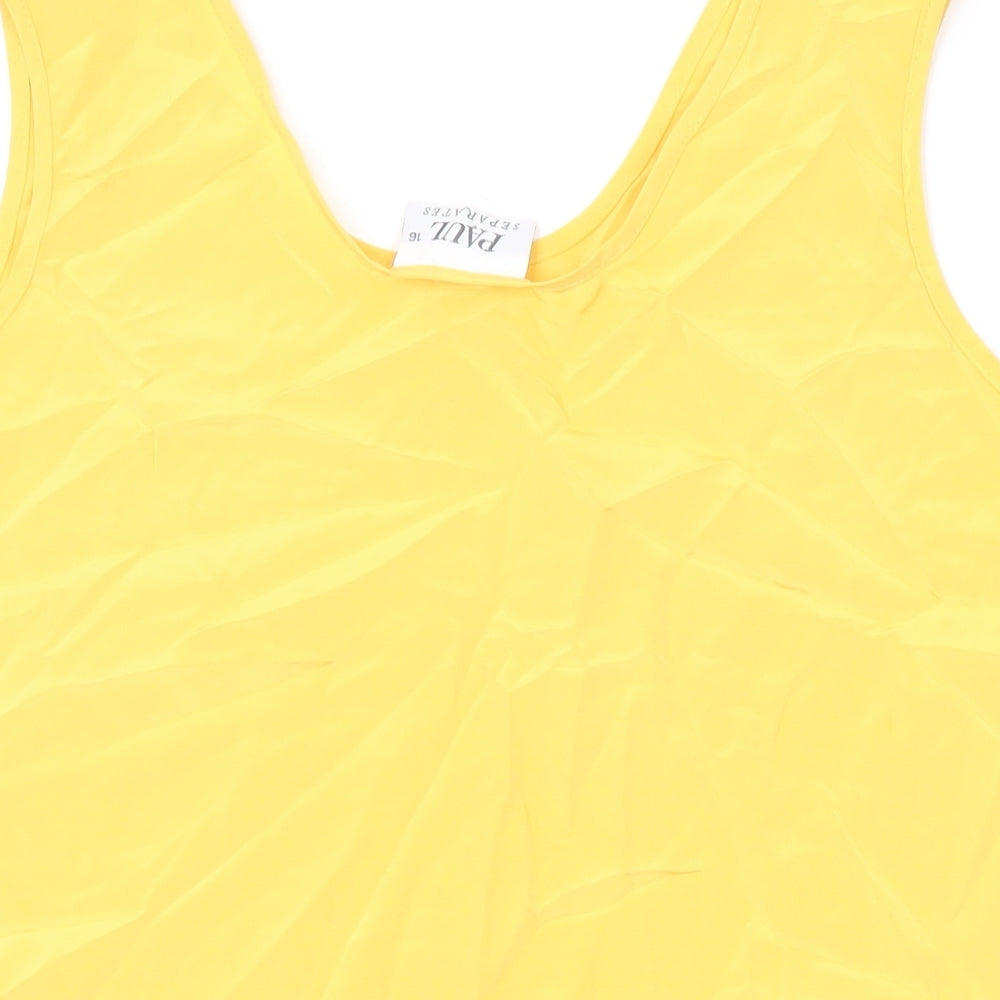 Womens UK Size 16 Paul Separates Yellow Basic Tank