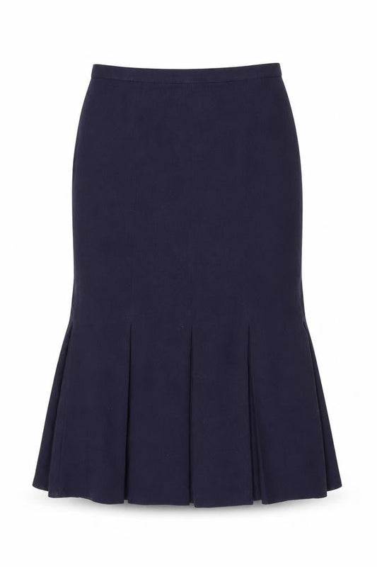 Solo Womens Blue Polyester A-Line Skirt Size 12 Zip
