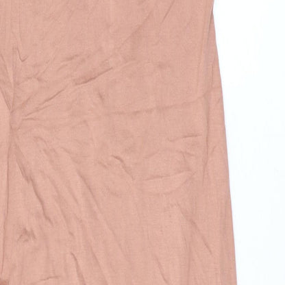 Boohoo Womens Pink Viscose Bodycon Size 8 Scoop Neck Pullover