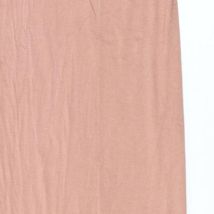 Boohoo Womens Pink Viscose Bodycon Size 8 Scoop Neck Pullover