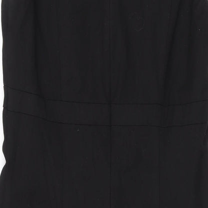 Oasis Womens Black Polyester Pencil Dress Size 12 Round Neck Zip