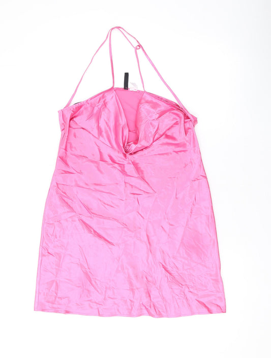 Divided by H&M Womens Pink Polyester Mini Size 12 Cowl Neck Pullover
