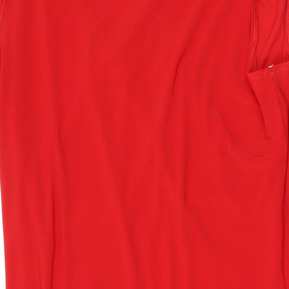 Frank Lyman Womens Red Viscose A-Line Size 16 V-Neck Pullover