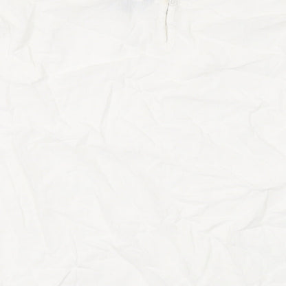 Bonmarché Womens White Polyester Basic T-Shirt Size 14 Roll Neck