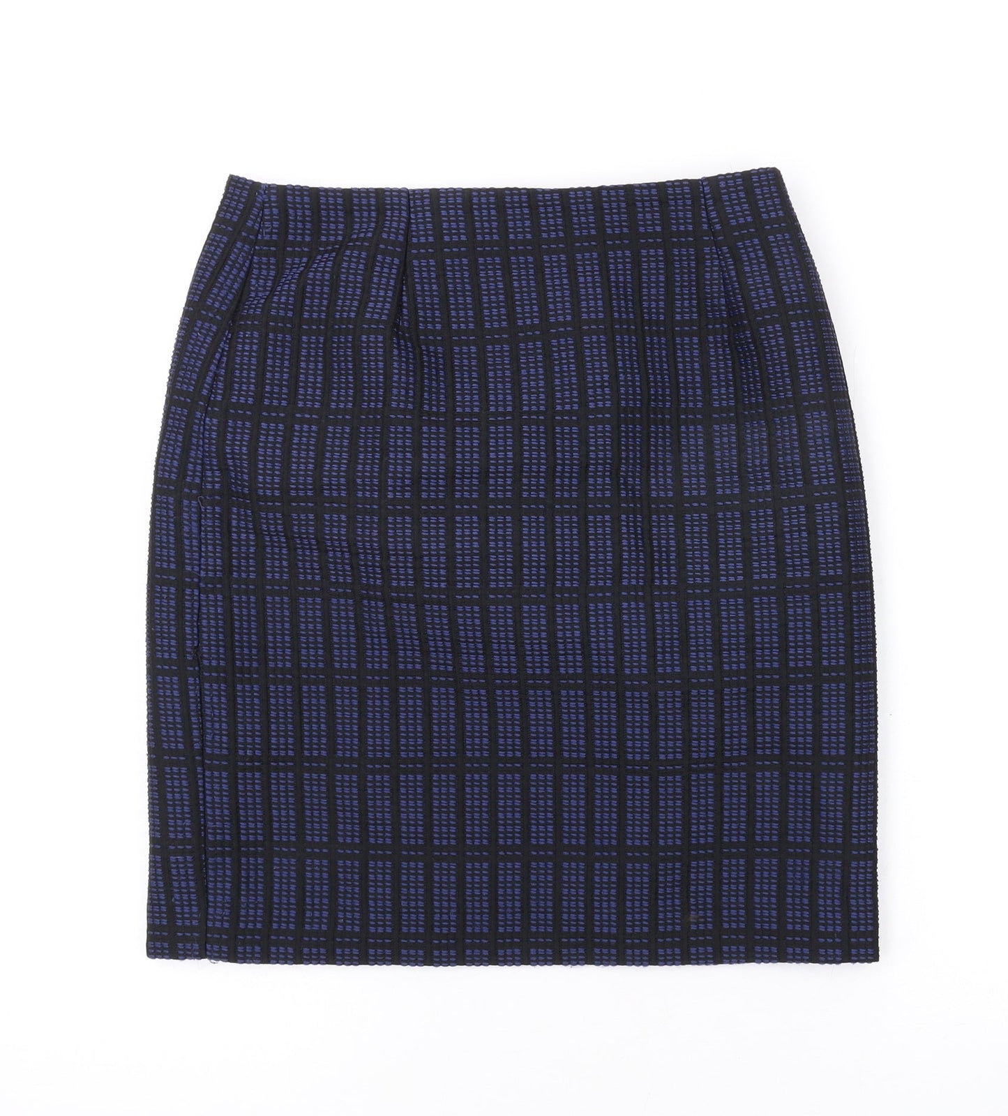Topshop Womens Blue Geometric Cotton Mini Skirt Size 8 Zip