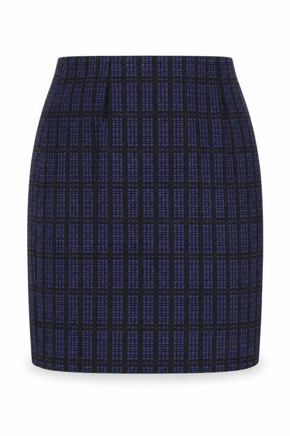 Topshop Womens Blue Geometric Cotton Mini Skirt Size 8 Zip