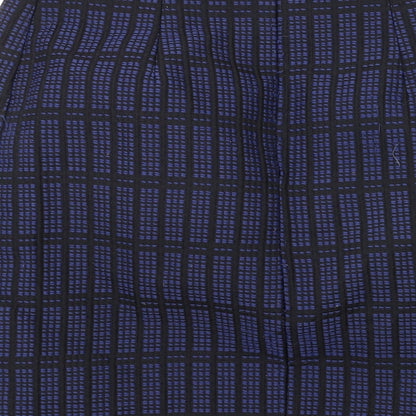 Topshop Womens Blue Geometric Cotton Mini Skirt Size 8 Zip