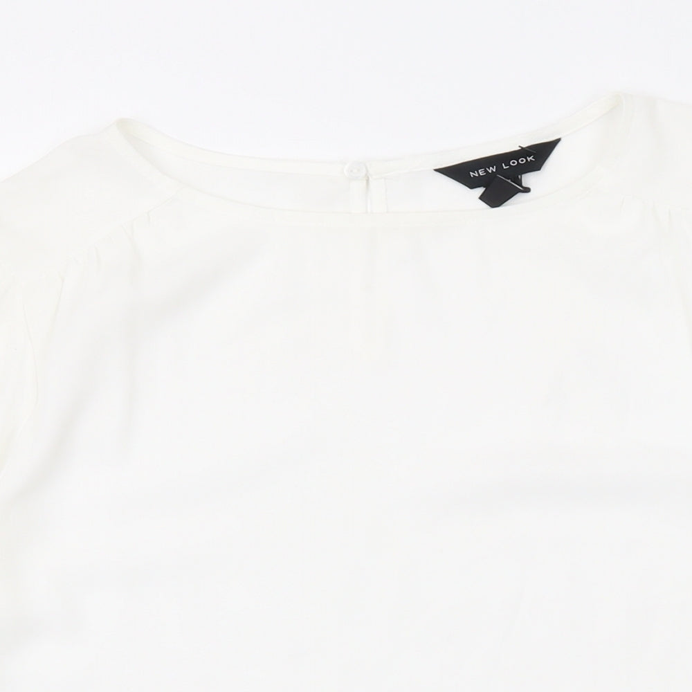 Womens UK Size 12 New Look White Basic Blouse