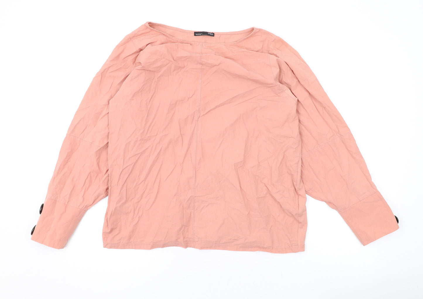 Womens UK Size M Zara Pink Basic Blouse