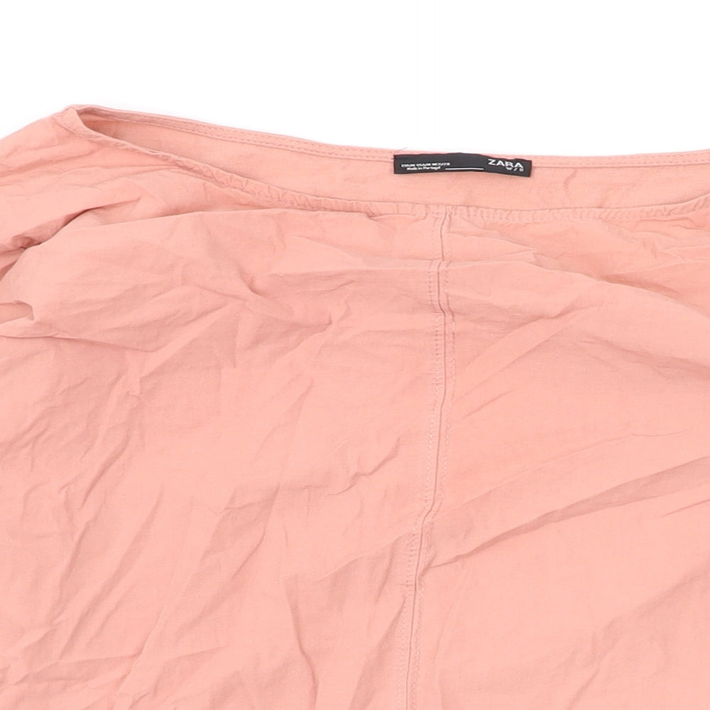 Womens UK Size M Zara Pink Basic Blouse