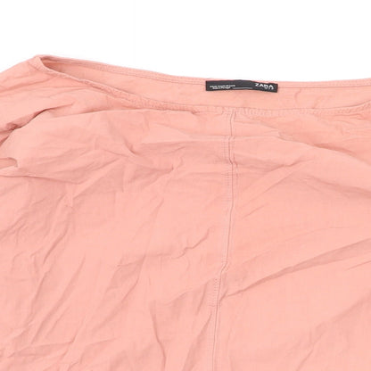 Womens UK Size M Zara Pink Basic Blouse