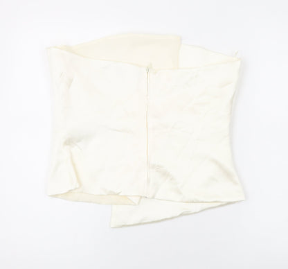 Womens UK Size XL Zara Ivory Basic Blouse