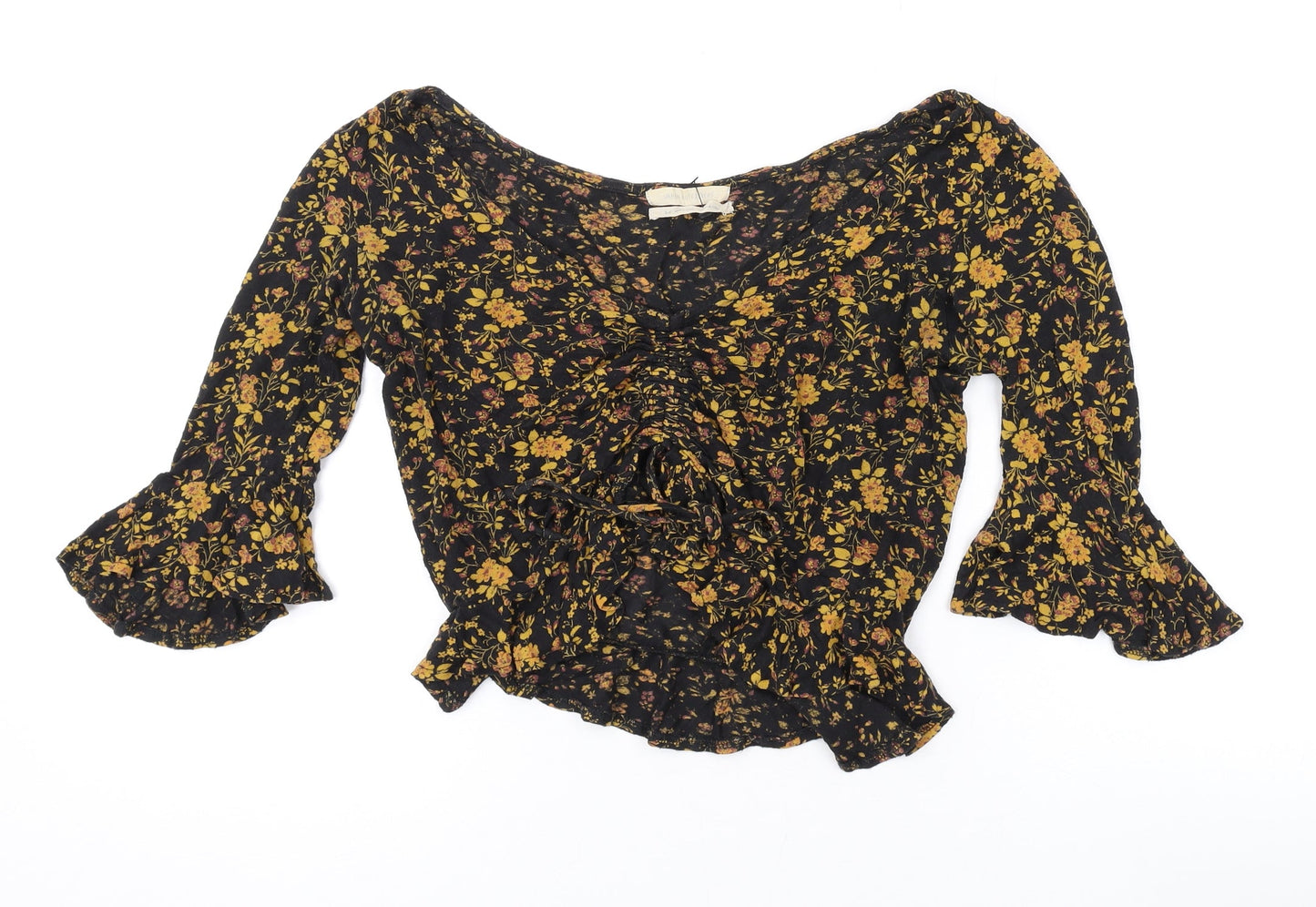 Womens UK Size S Urban Outfitters Black Basic Blouse
